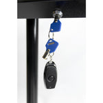 Porte-menu à LED blanches en acier noir Securit 8xA4 avec poteau et socle — CX074