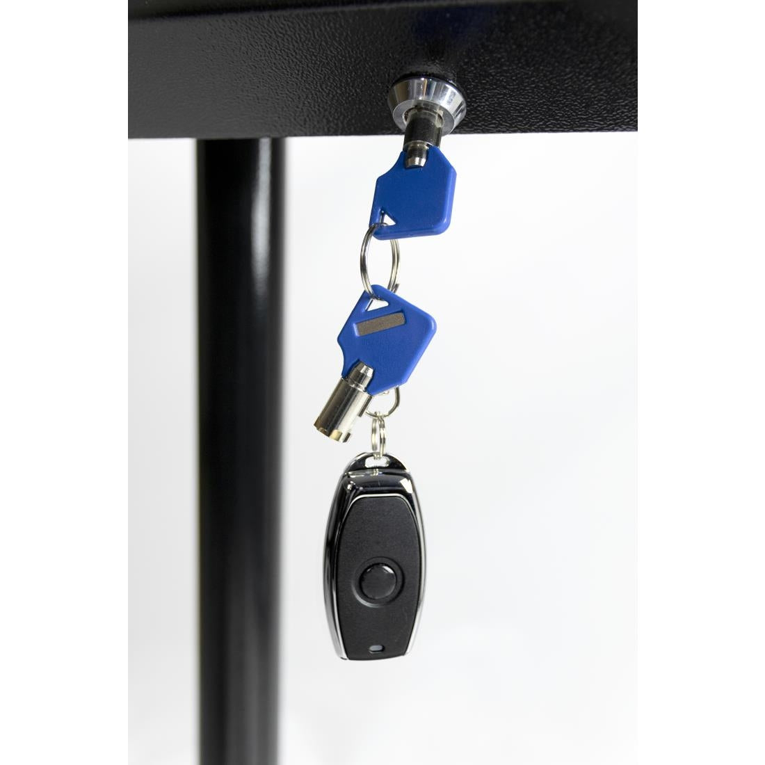 Porte-menu à LED blanches en acier noir Securit 8xA4 avec poteau et socle — CX074