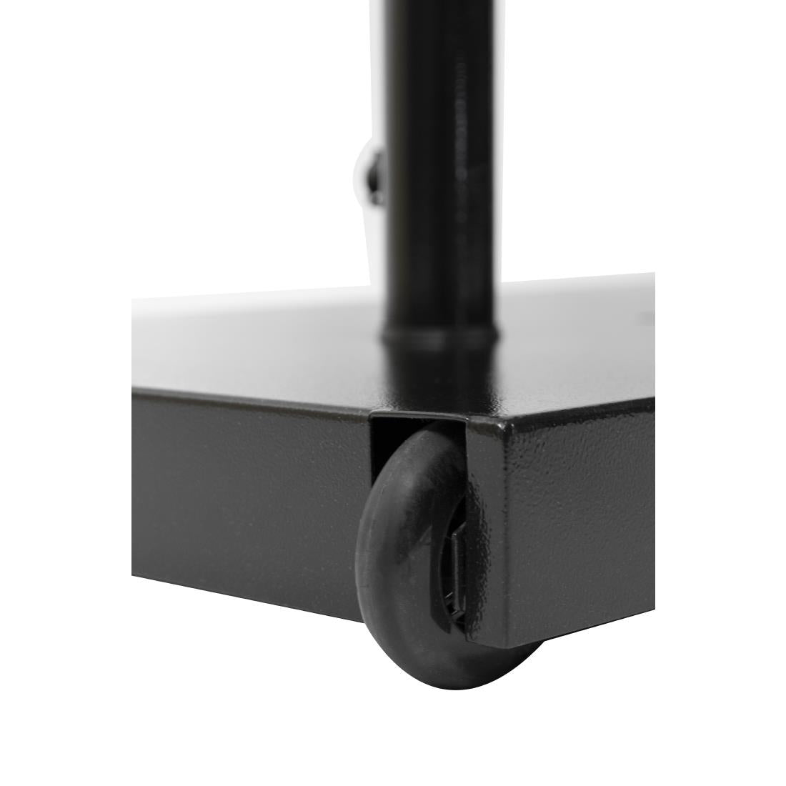 Porte-menu à LED blanches en acier noir Securit 8xA4 avec poteau et socle — CX074