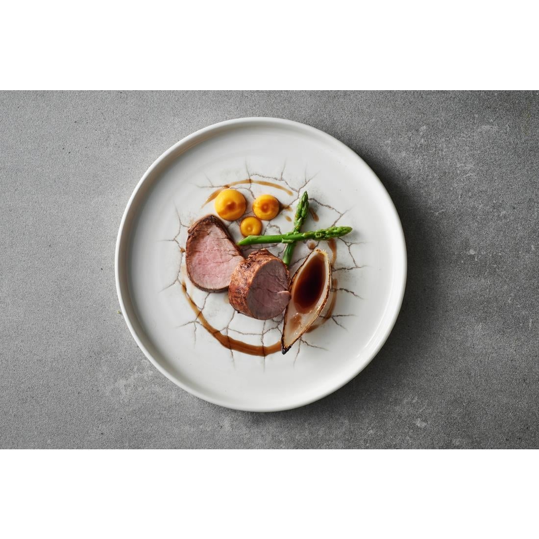 Assiettes avec rebord Churchill Studio Prints Kintsugi Agate Grey 260mm (lot de 6) — CX677