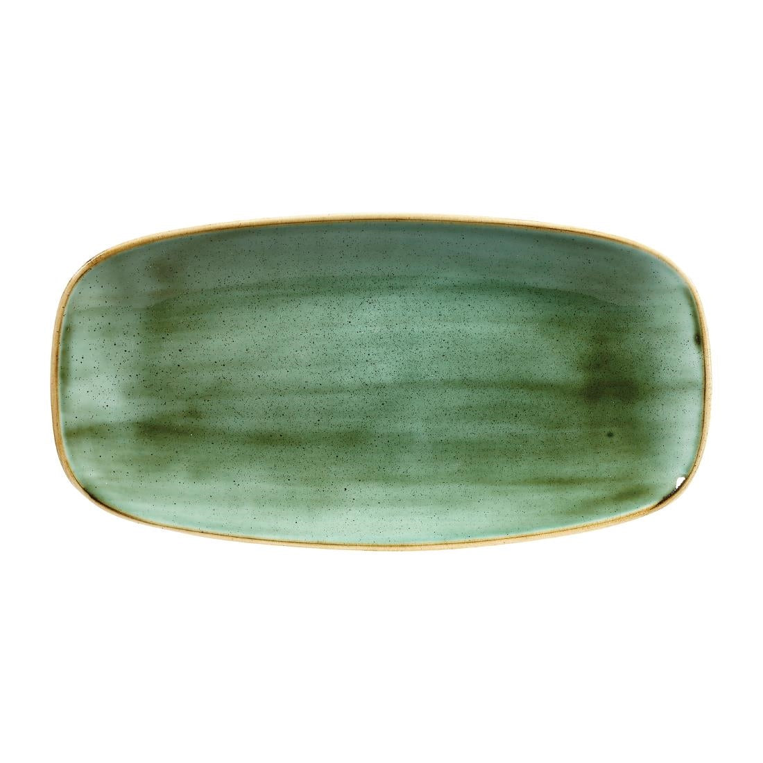 Assiettes oblongues Churchill Stonecast Samphire Green 153 x 298mm (Lot de 12) — CY100