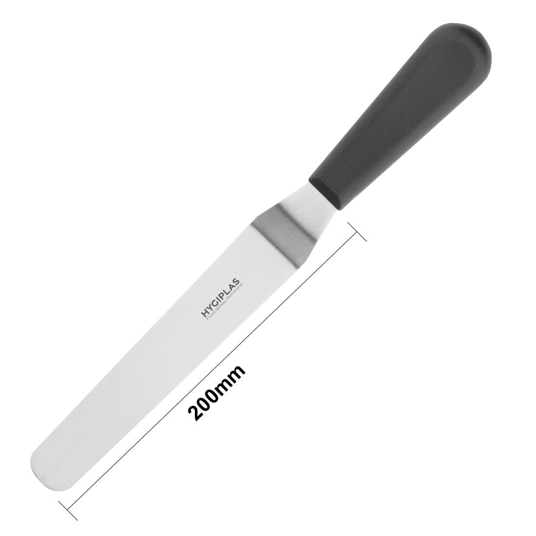 Couteau spatule coudé Hygiplas noir 190mm — D410