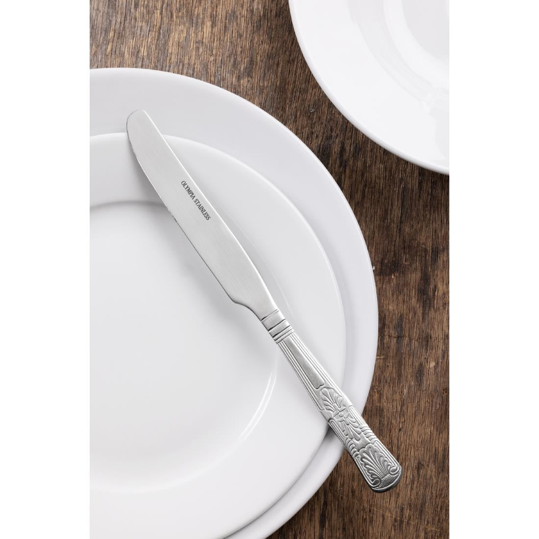 Couteau de table Olympia Kings manche plein (lot de 12) — D682