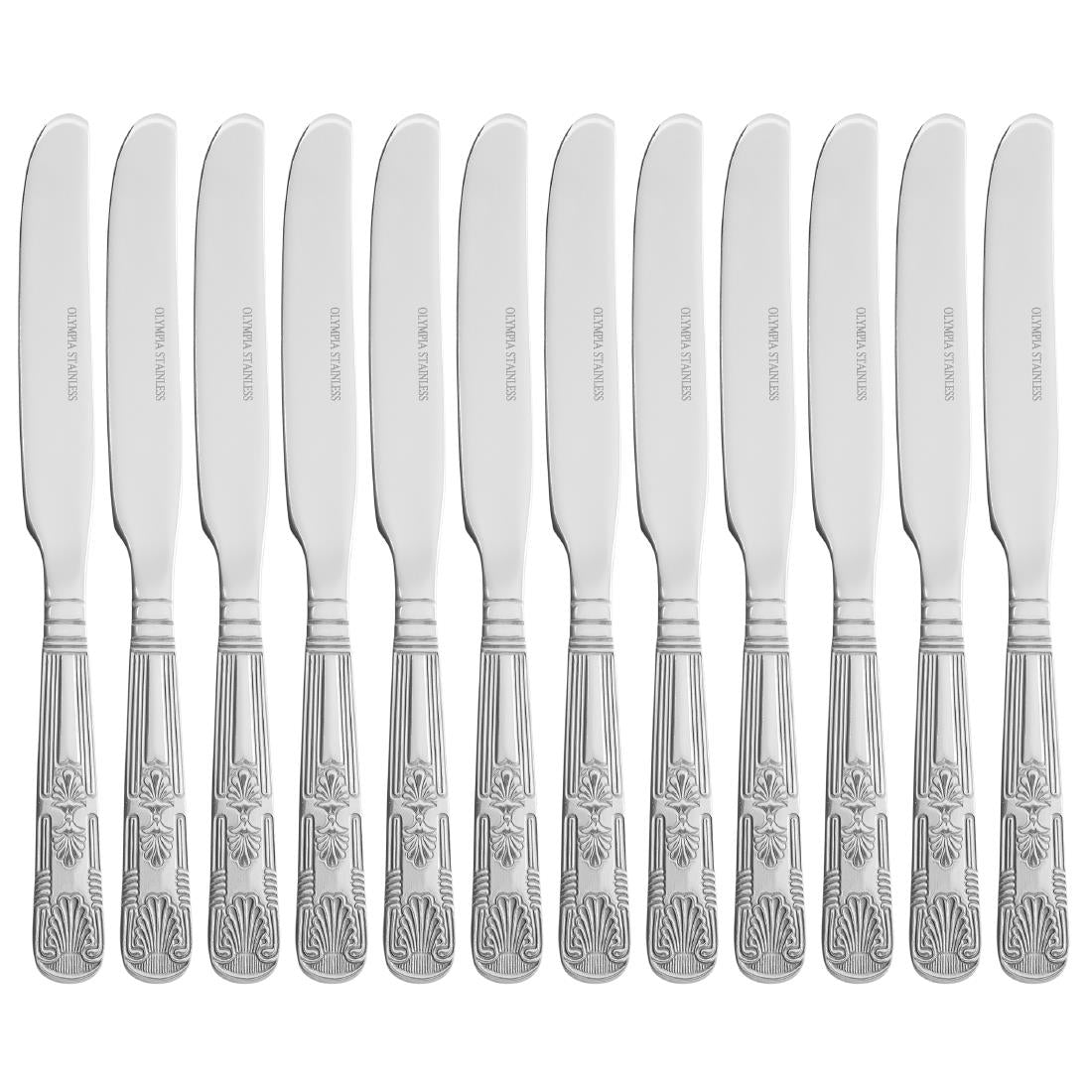 Couteau à dessert manche plein Olympia Kings (lot de 12) — D685
