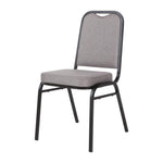 Chaise de banquet avec dossier carré et tissu gris Bolero lot de 4 — DA602