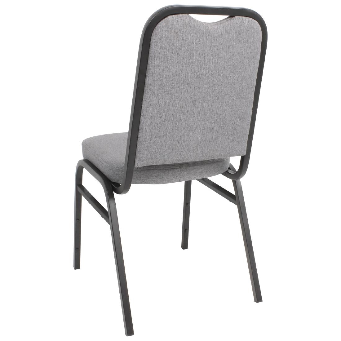 Chaise de banquet avec dossier carré et tissu gris Bolero lot de 4 — DA602
