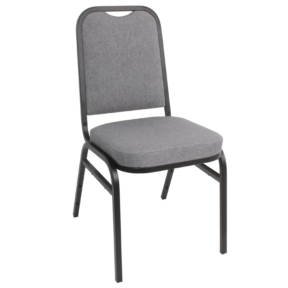 Chaise de banquet avec dossier carré et tissu gris Bolero lot de 4 — DA602