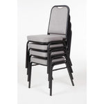 Chaise de banquet avec dossier carré et tissu gris Bolero lot de 4 — DA602