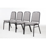 Chaise de banquet avec dossier carré et tissu gris Bolero lot de 4 — DA602