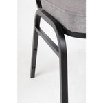 Chaise de banquet avec dossier carré et tissu gris Bolero lot de 4 — DA602