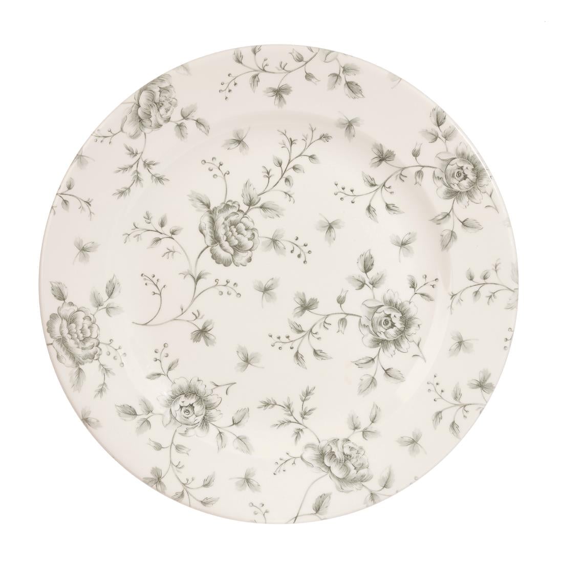 Assiettes plates Churchill Vintage Prints Rose ChintzGrey 305mm (Lot de 6) — DA664