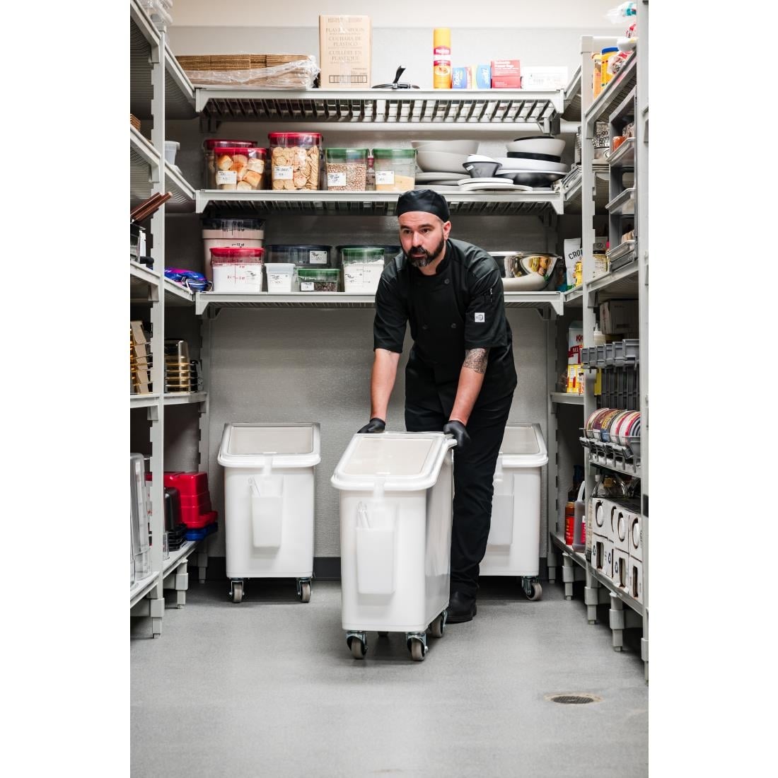 Bac à ingrédients mobile Cambro blanc 81L — DB125