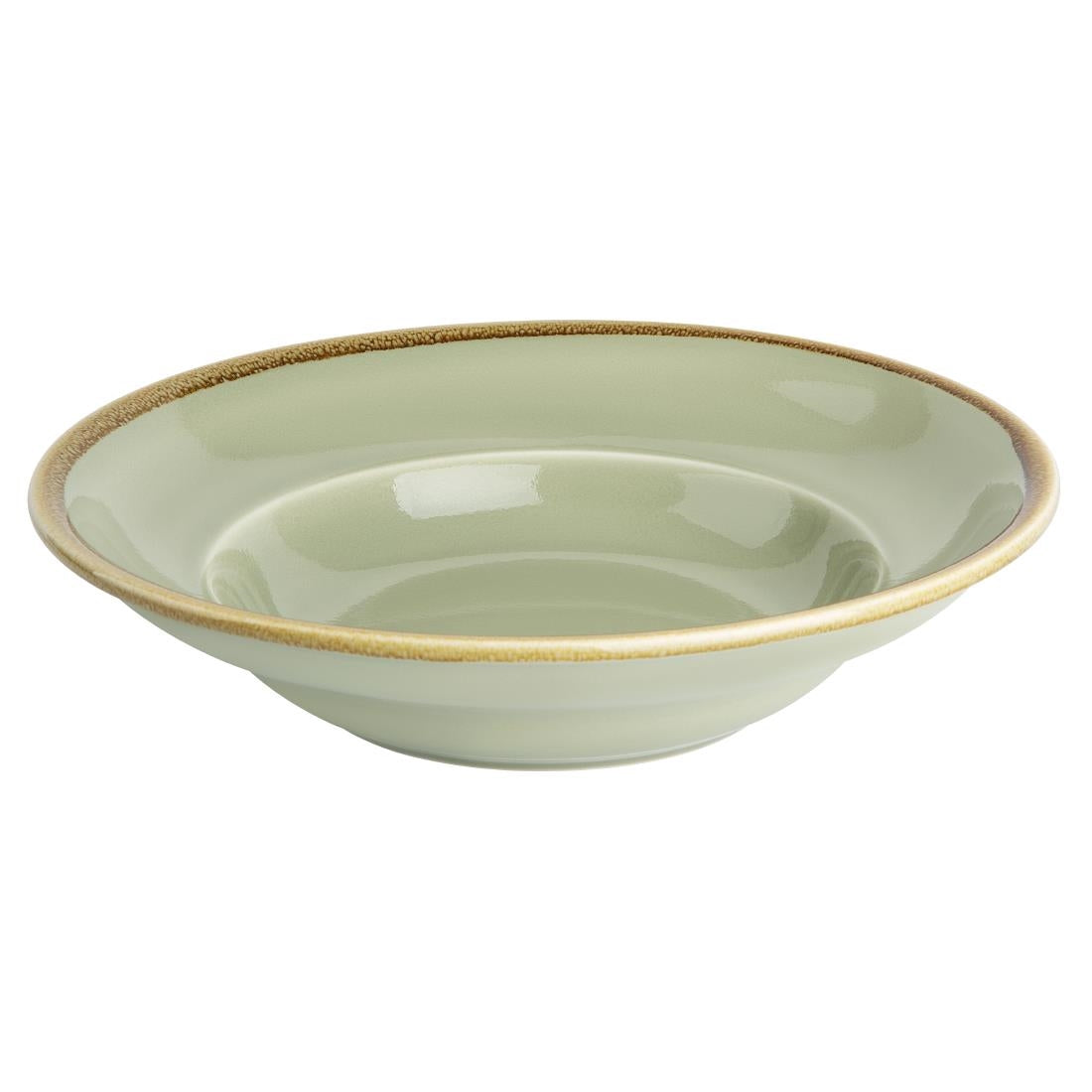 Assiettes à pâtes Olympia Kiln couleur Mousse 250mm (Lot de 4) — DC307