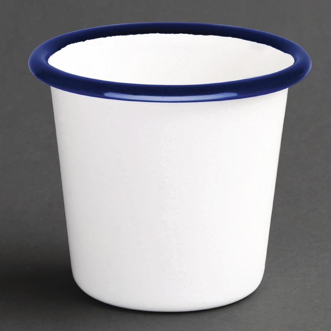 Pots à sauce en acier émaillé bleu et blanc Olympia 114ml (Lot de 6) — DC383