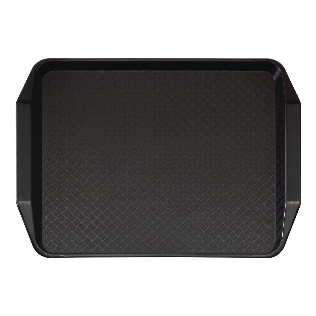 Plateau rectangulaire avec poignées en PP Fast Food Cambro noir 300x430mm — DE314