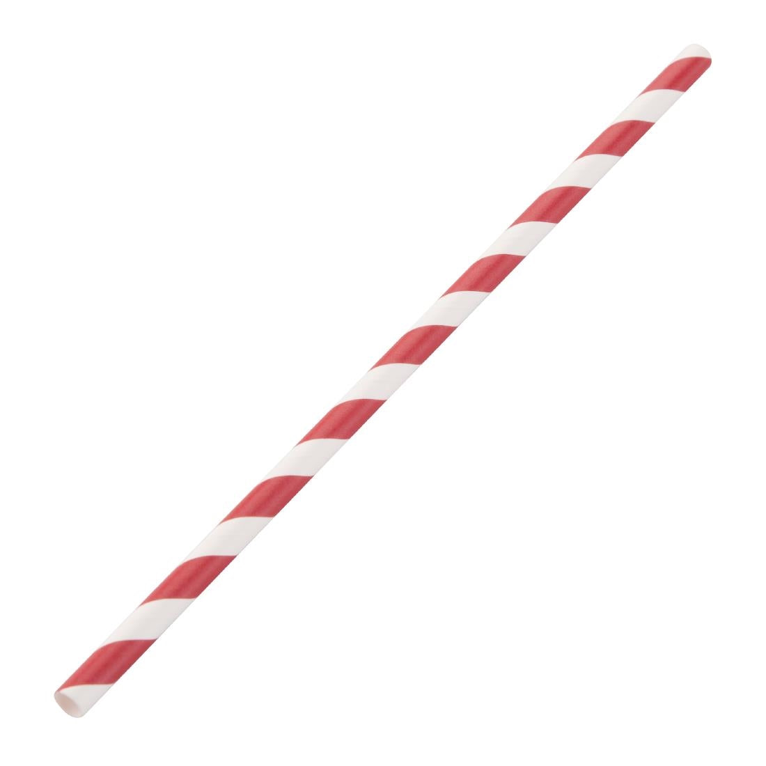 Pailles en papier Fiesta Compostable rayées rouge et blanc (lot de 250) — DE927