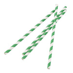 Pailles en papier Fiesta Compostable rayées vert et blanc (lot de 250) — DE928