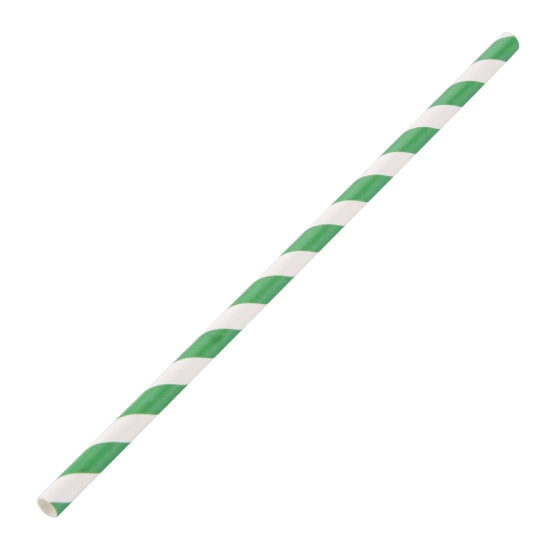 Pailles en papier Fiesta Compostable rayées vert et blanc (lot de 250) — DE928