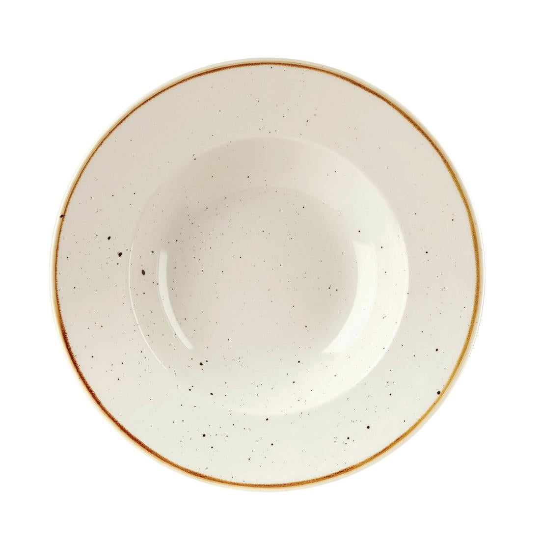 Bols à bord large Churchill Stonecast Barley White 240mm (Lot de 12) — DF799