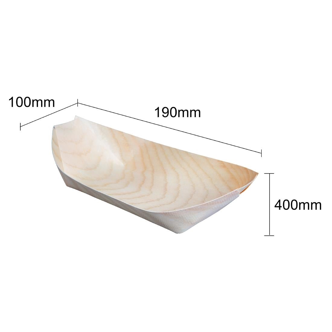 Plats biodégradables en peuplier pirogue Fiesta Compostable 190mm (lot de 100) — DK387