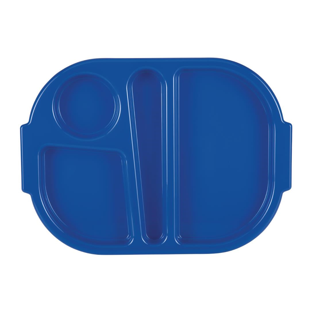Petits plateaux repas à compartiments en polypropylène Olympia Kristallon bleus 321mm (lot de 10) — DL129