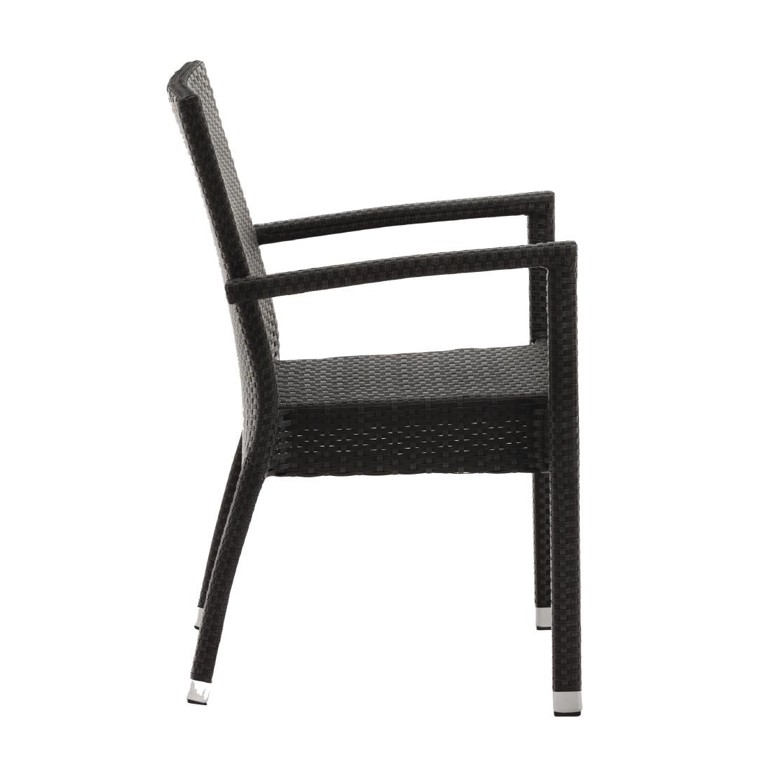 Fauteuils en rotin PE Bolero anthracite (lot de 4) — DL477