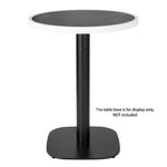 Plateau de table extérieur rond en verre trempé Bolero effet granit foncé bord blanc 580mm — DL487