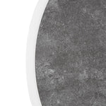 Plateau de table extérieur rond en verre trempé Bolero effet pierre foncée bord blanc 580mm — DL488
