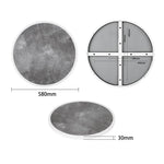 Plateau de table extérieur rond en verre trempé Bolero effet pierre foncée bord blanc 580mm — DL488
