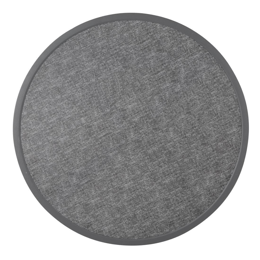 Plateau de table extérieur rond en verre trempé Bolero noir brossé bord gris 580mm — DL489