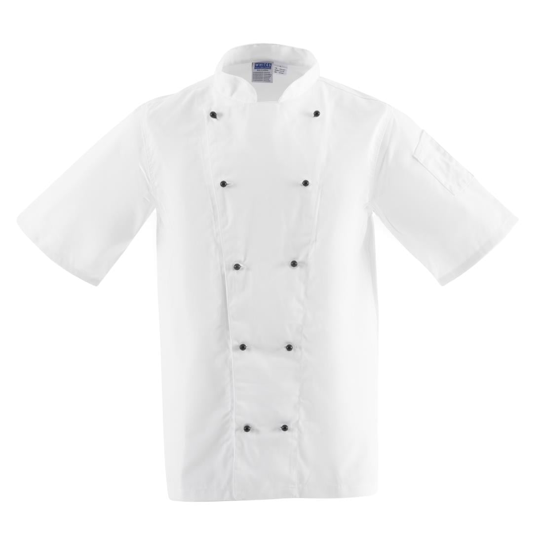 Veste de cuisine mixte Whites Chicago manches courtes blanche M — DL711-M