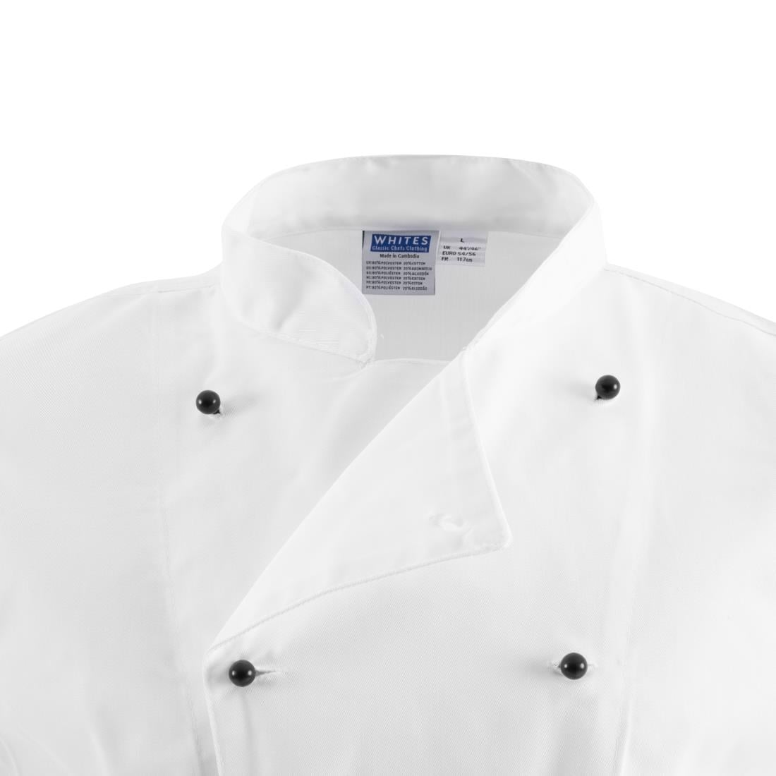 Veste de cuisine mixte Whites Chicago manches courtes blanche XL — DL711-XL