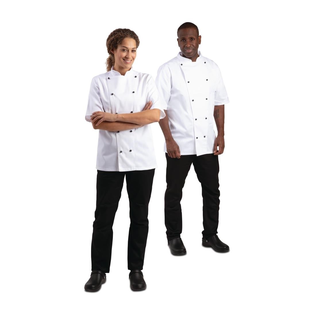 Veste de cuisine mixte Whites Chicago manches courtes blanche XL — DL711-XL