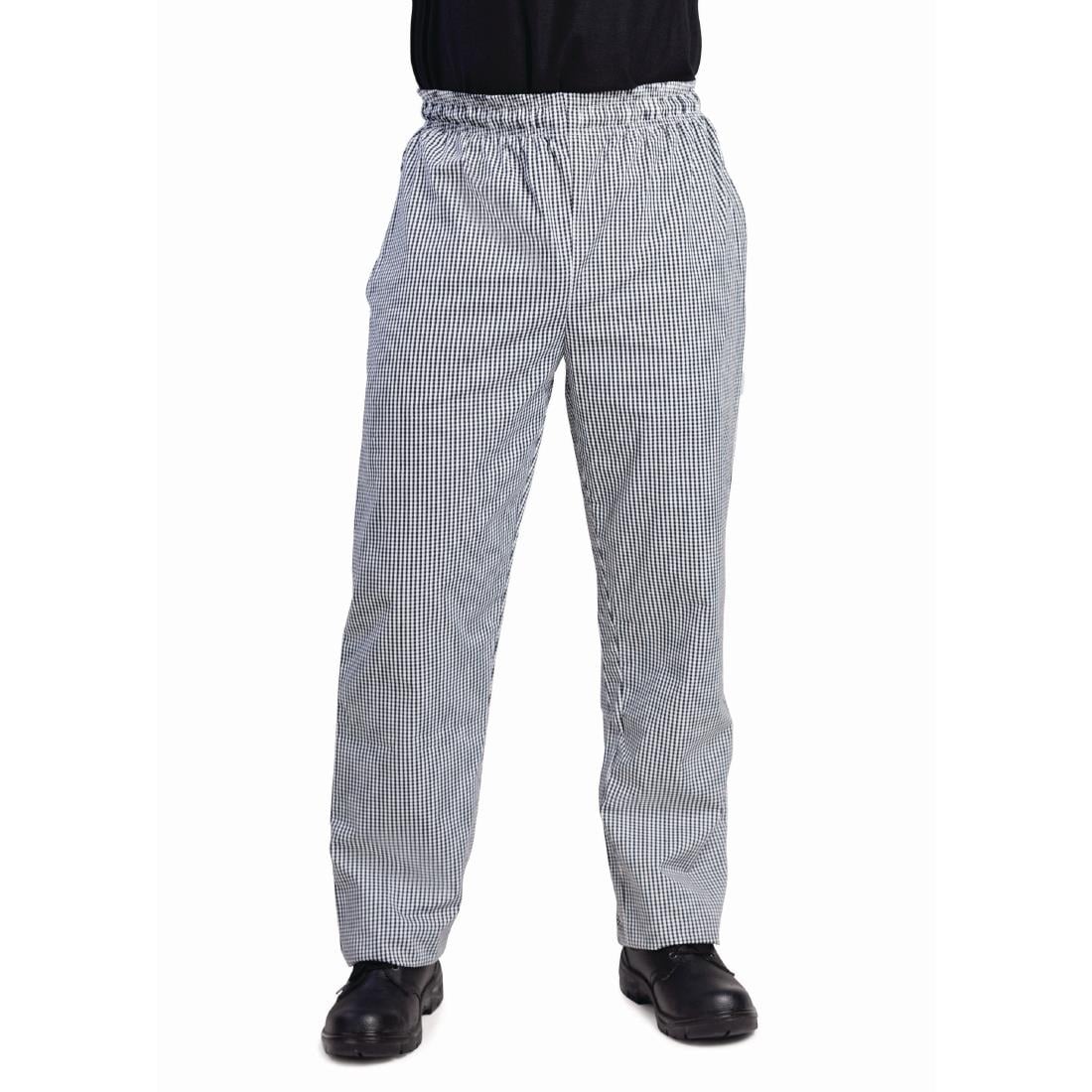 Pantalon de cuisinier mixte Whites Vegas petits carreaux noir et blanc M — DL712-M