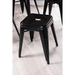 Tabouret bas Bolero Bistro en acier noir (lot de 4) — DL880