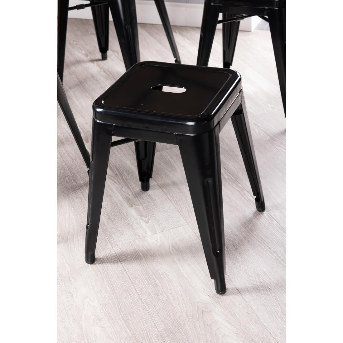 Tabouret bas Bolero Bistro en acier noir (lot de 4) — DL880