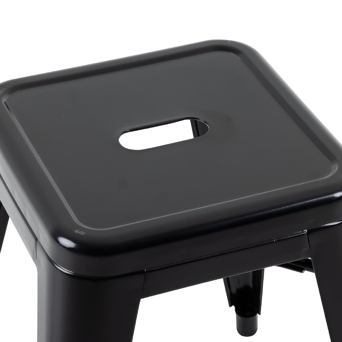 Tabouret bas Bolero Bistro en acier noir (lot de 4) — DL880