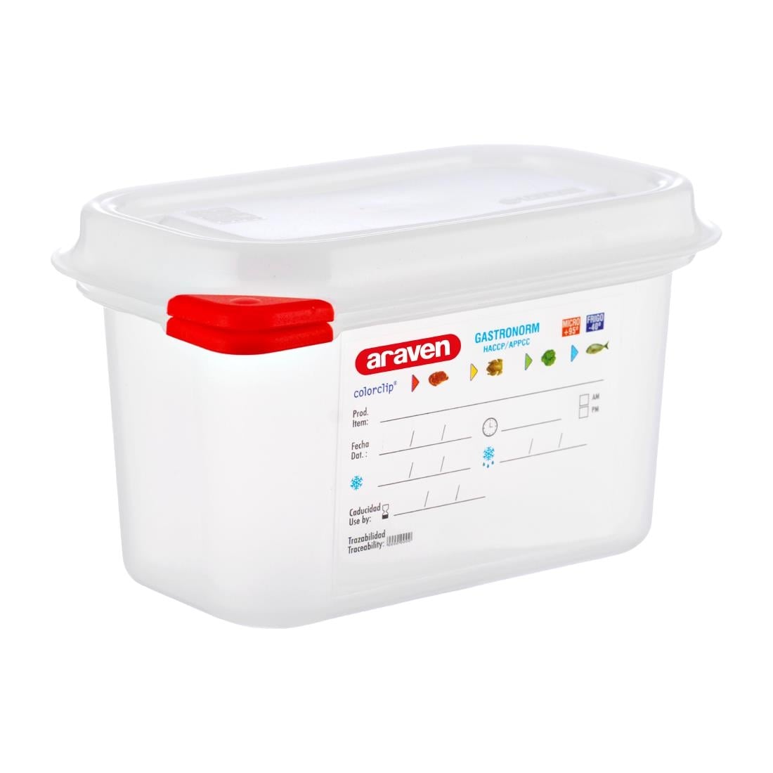 Boîtes alimentaires en polypropylène GN 1/9 Araven 1L (lot de 4) — DL979