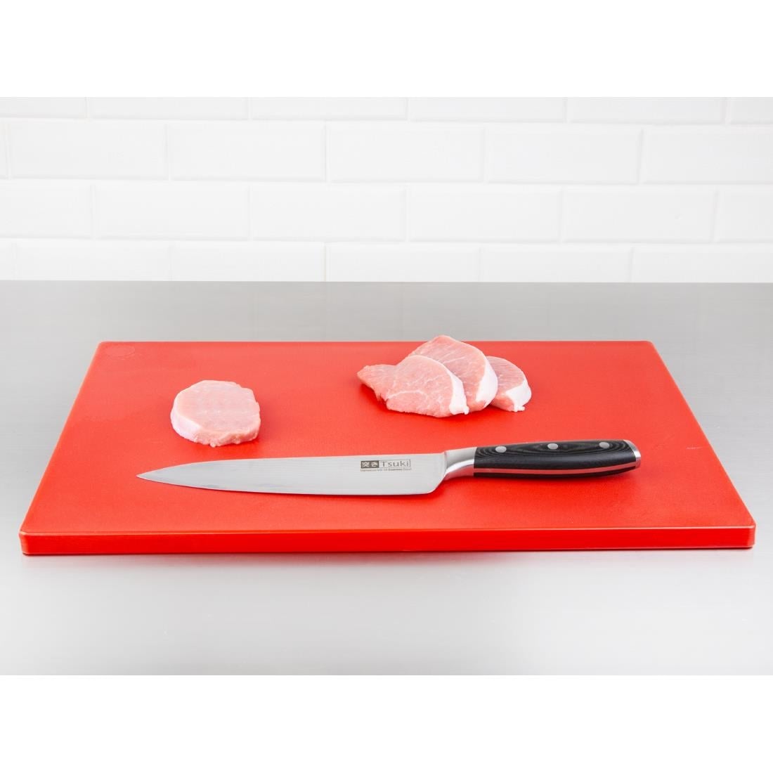 Grande planche à découper épaisse basse densité Hygiplas rouge — HC878