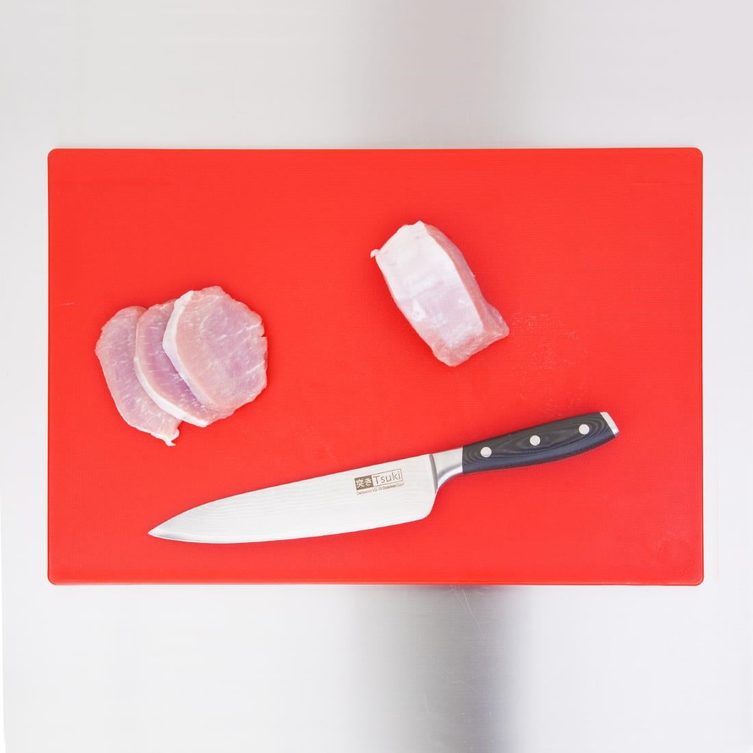 Planche à découper standard épaisse basse densité Hygiplas rouge — DM004