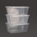Grandes boîtes en plastique micro-ondables avec couvercles Fiesta 1 L (lot de 250) — DM183