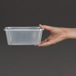 Grandes boîtes en plastique micro-ondables avec couvercles Fiesta 1 L (lot de 250) — DM183