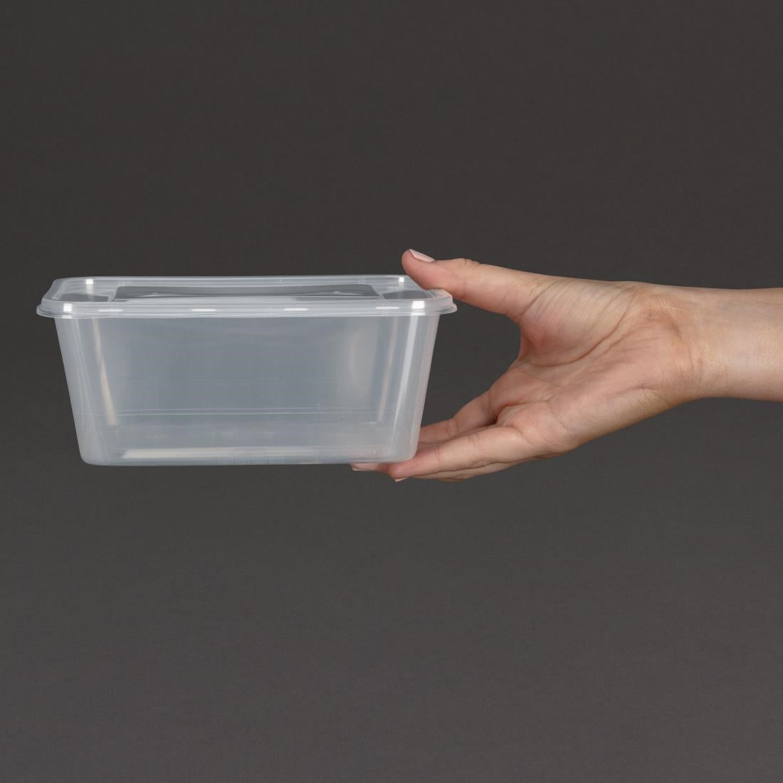 Grandes boîtes en plastique micro-ondables avec couvercles Fiesta 1 L (lot de 250) — DM183