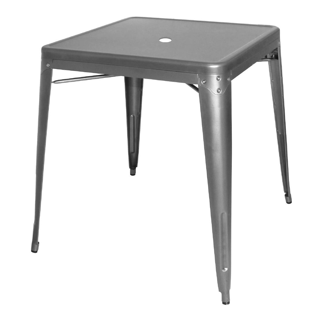 Table carrée en acier gris métallisé Bolero Bistro 668mm — DM904