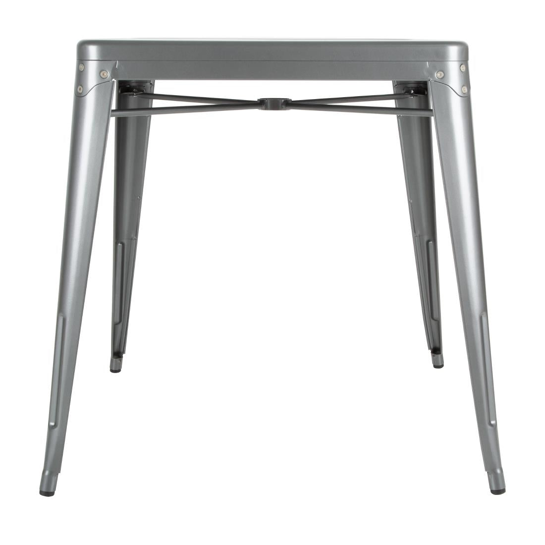 Table carrée en acier gris métallisé Bolero Bistro 668mm — DM904