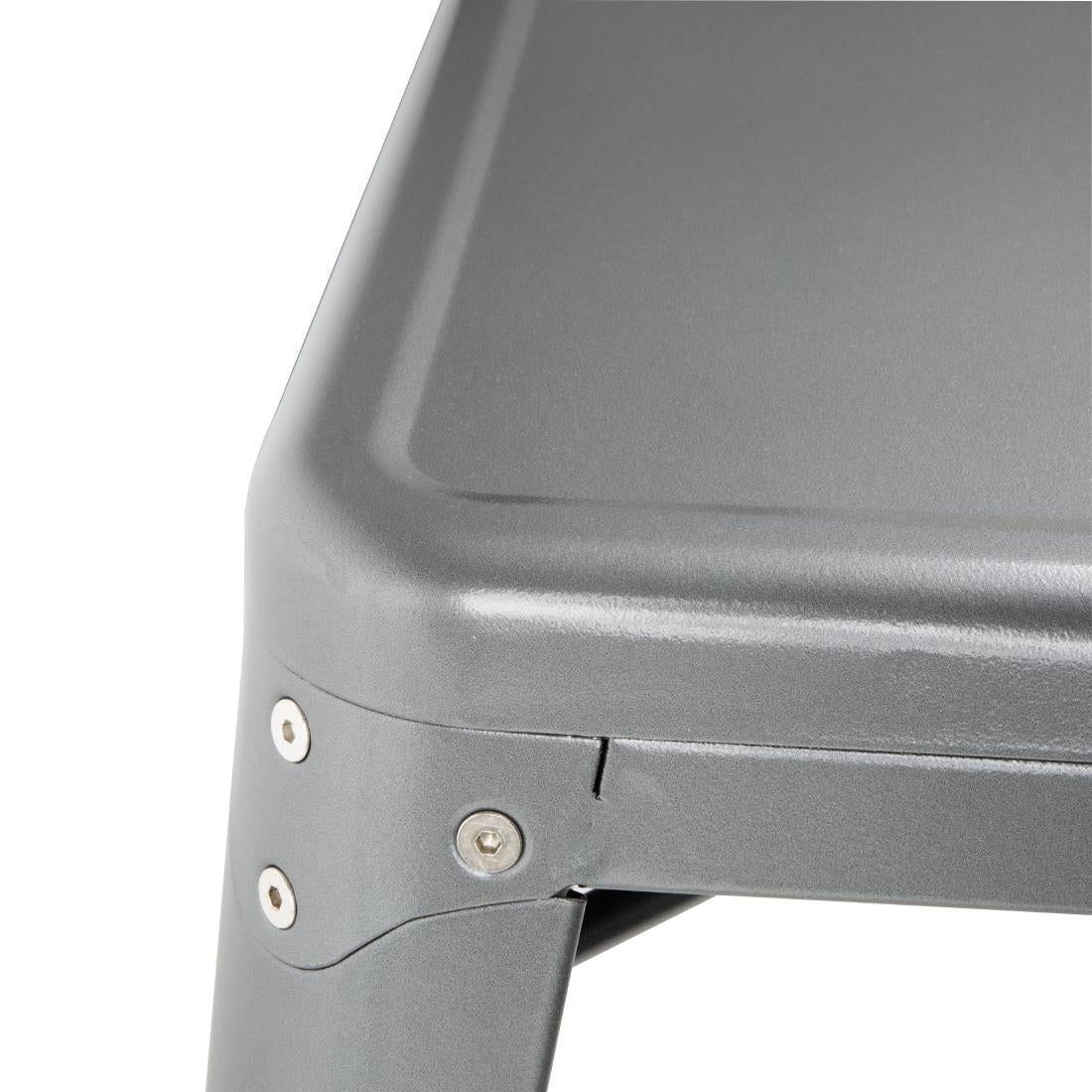 Table carrée en acier gris métallisé Bolero Bistro 668mm — DM904