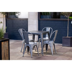 Table carrée en acier gris métallisé Bolero Bistro 668mm — DM904
