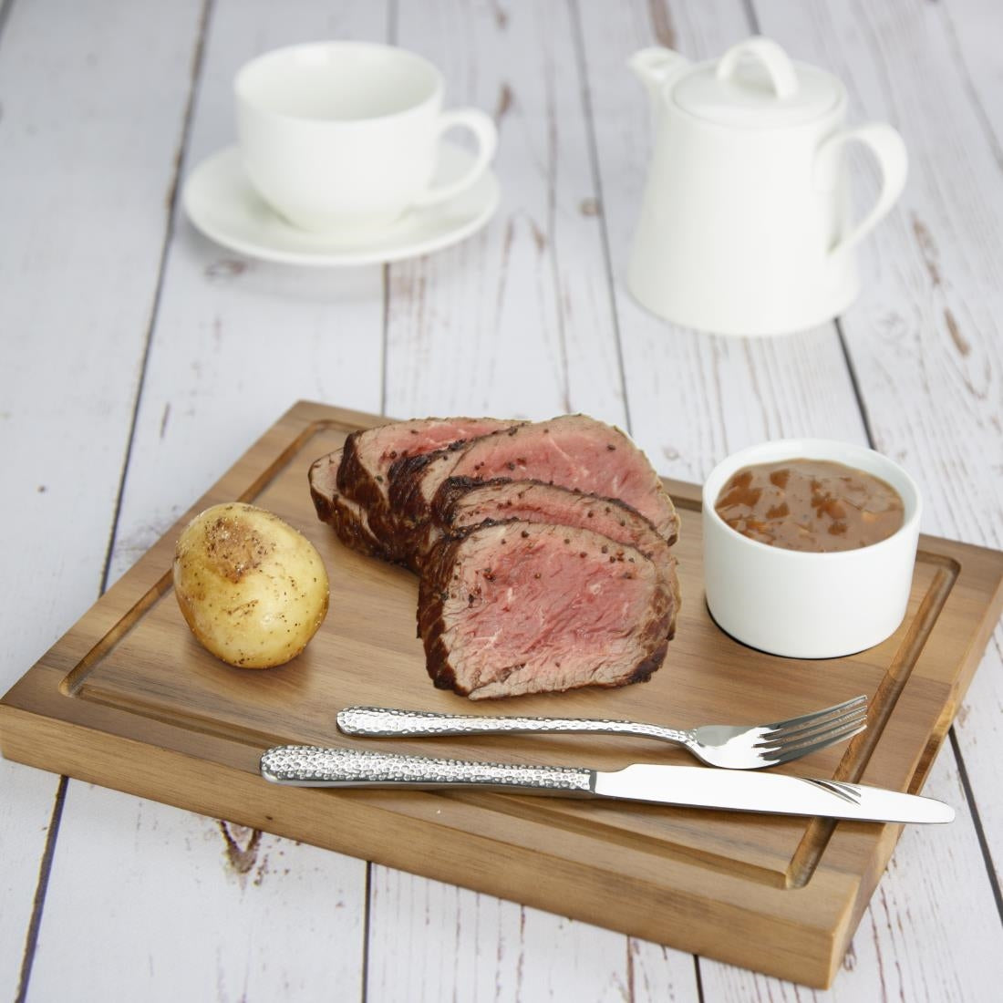 Grande planche à steak en bois d'acacia Olympia — DP139