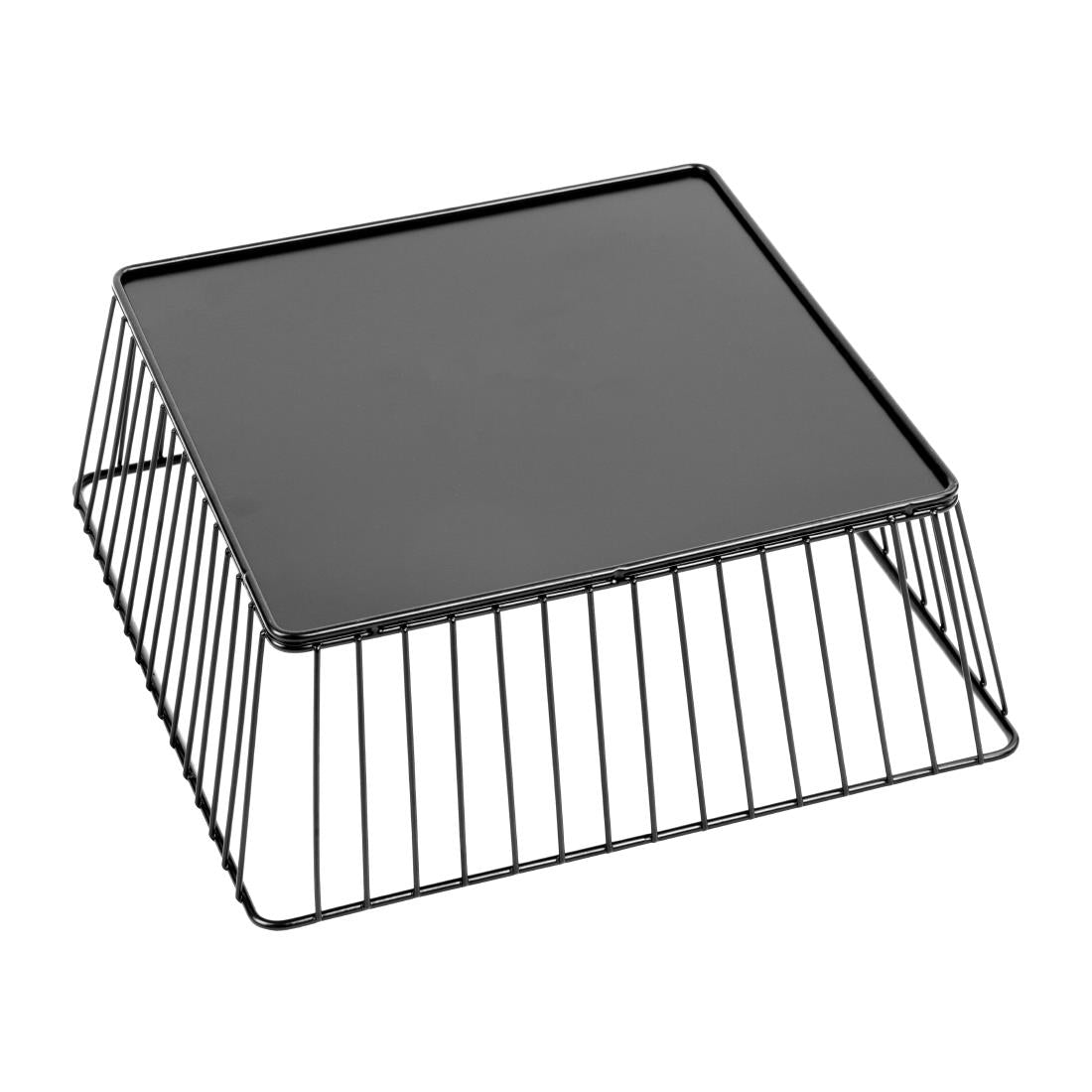 Panier de présentation carré métallique Olympia noir 280x280x100mm — DP673