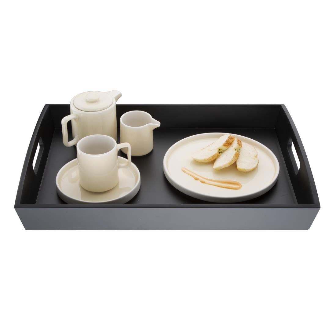 Grand plateau de service Olympia en bambou noir 510x350mm — DP883